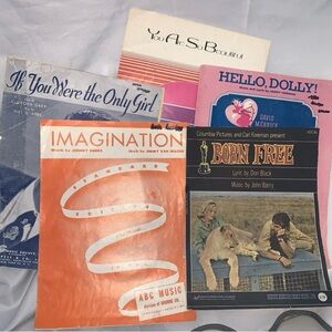 Piano Vocal Guitar VTG Sheet Music Score 5 Pieces Manuscript Notated 1929-1973